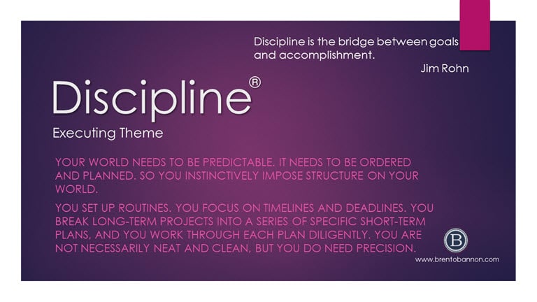 Discipline Executing Theme