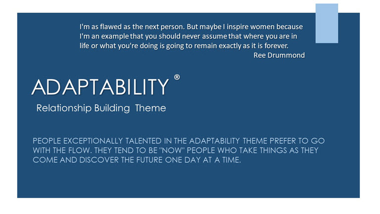 Adaptability Relationship Building Theme
